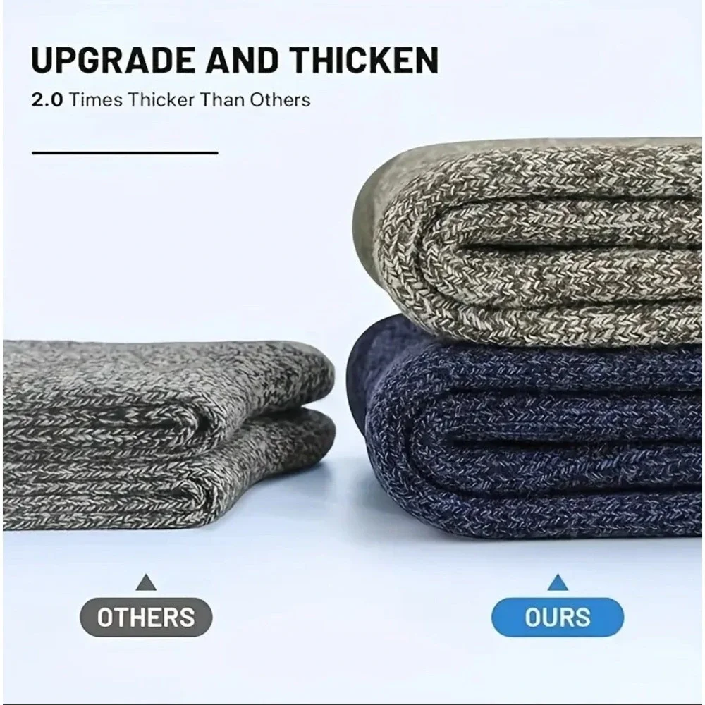 Thick‎ Merino Wool Thermal Mid-Calf Hiking Socks 7-12 Winter Multiple Colors 5pk